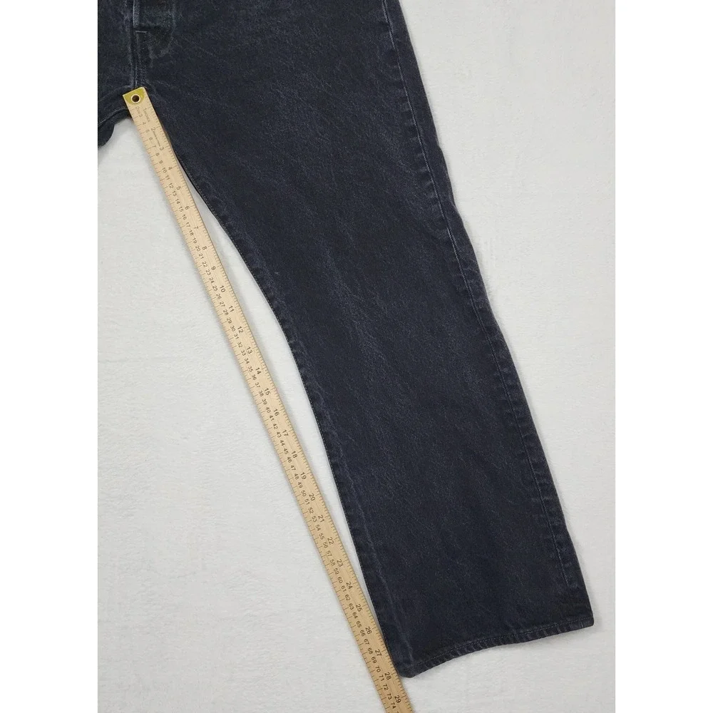 Levis 505 Jeans Mens Size 40x30 Black Regular Fit Straight Pants Button Fly